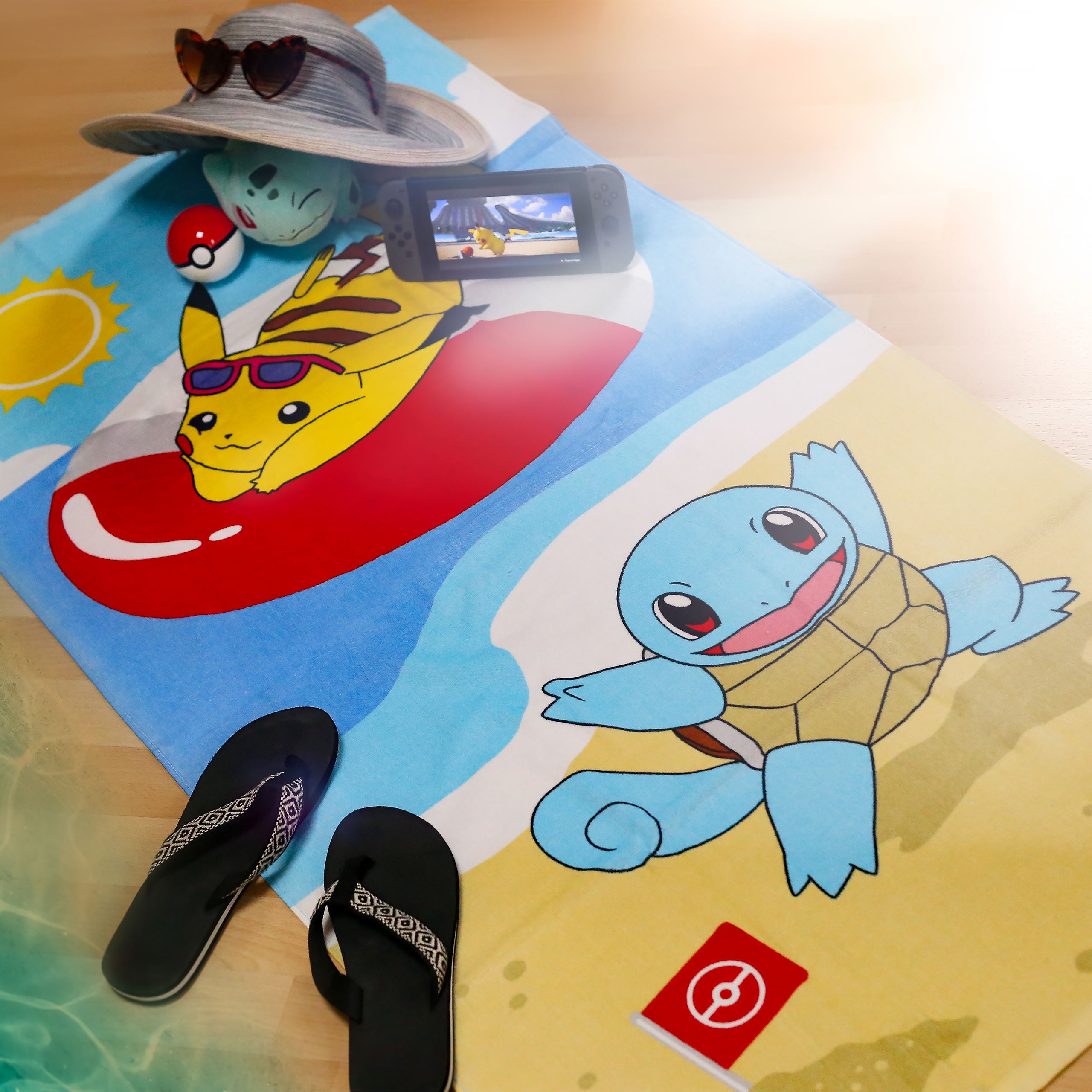 Zdjęcie produktu Pokemon - Ręcznik kąpielowy Pikachu i Squirtle
