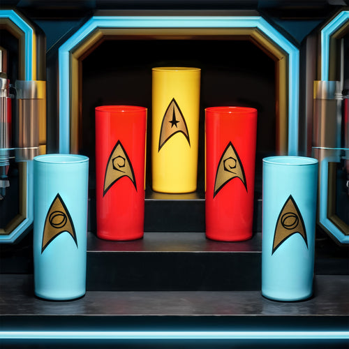 Zdjęcie produktu Zestaw szklanek z emblematami Floty Gwiezdnej 5 szt. - Star Trek
