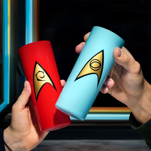 Zdjęcie produktu Zestaw szklanek z emblematami Floty Gwiezdnej 5 szt. - Star Trek