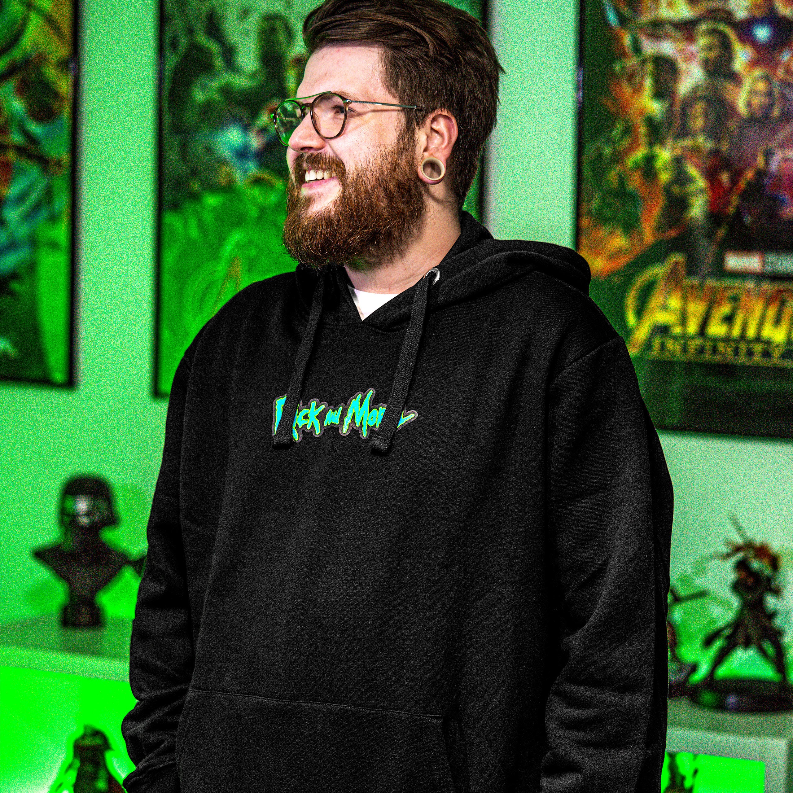 Zdjęcie produktu Rick and Morty - Portal Boyz Glow in the Dark Hoodie czarny