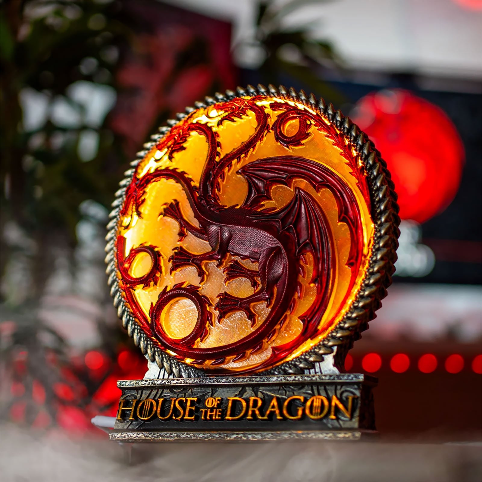 Zdjęcie produktu Deluxe lampa stołowa z herbem Targaryen - House of the Dragon