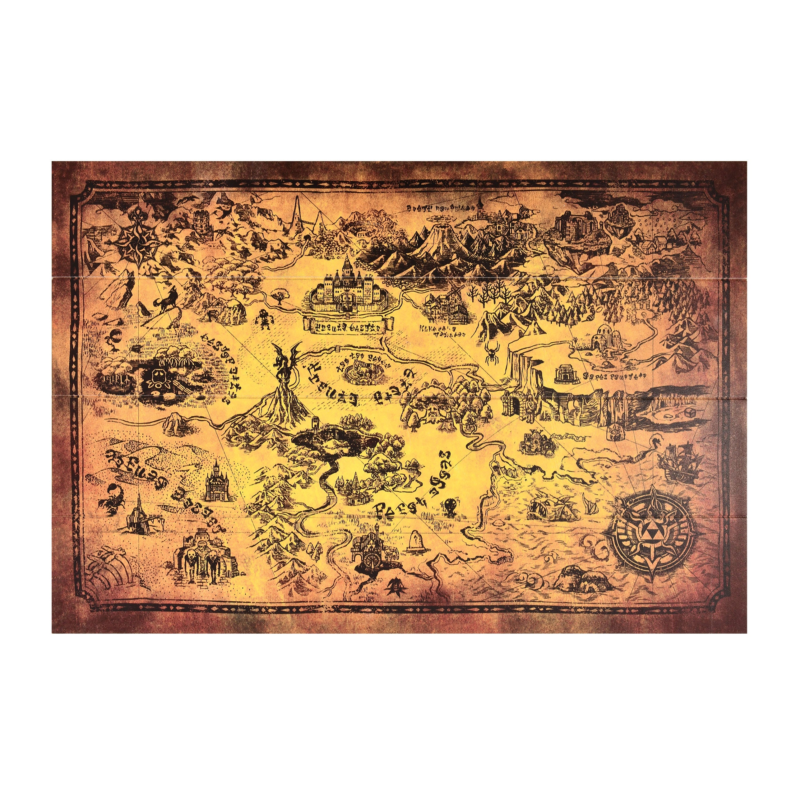 Zdjęcie produktu Zelda - Mapa Hyrule Obraz na Drewnie