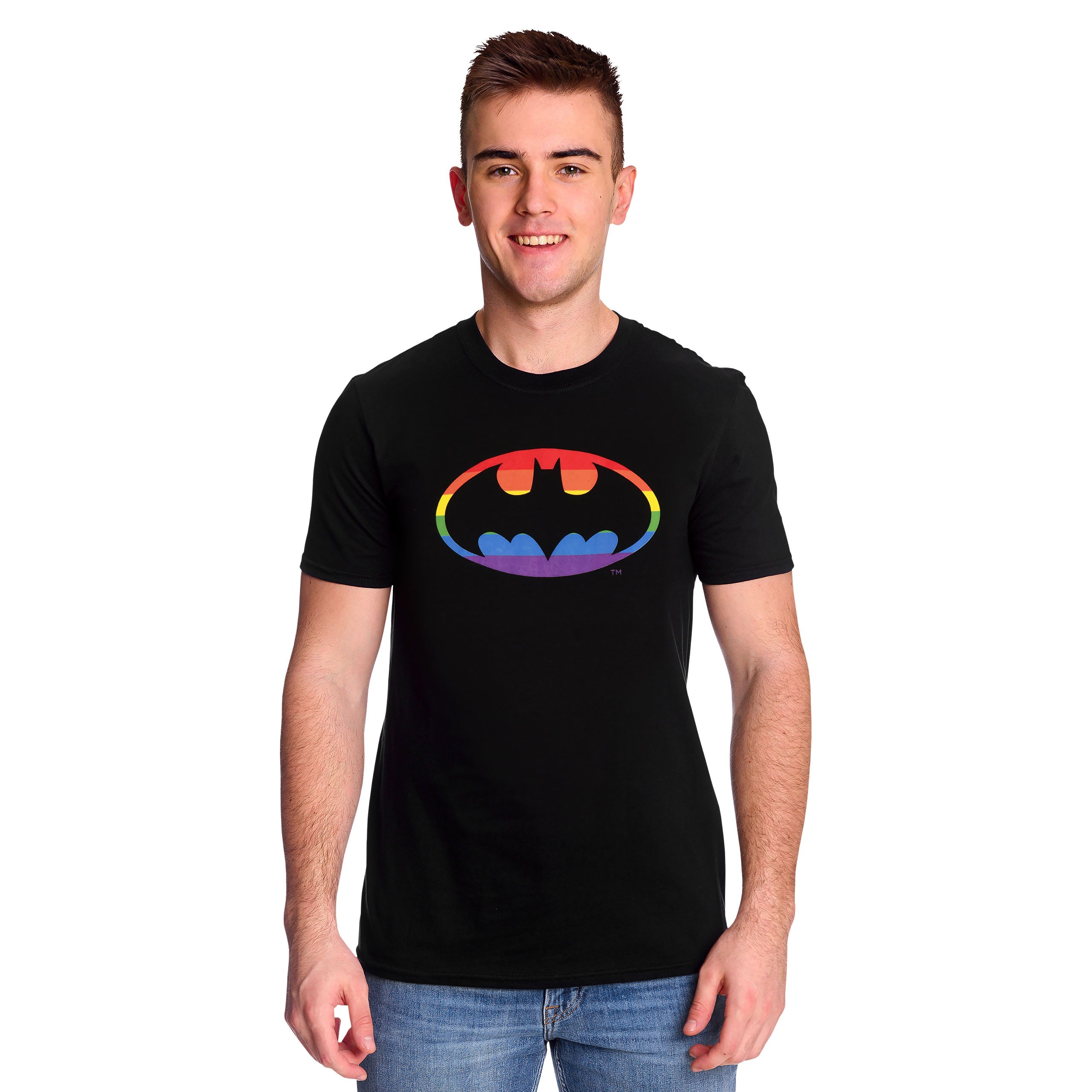 Zdjęcie produktu Batman - T-shirt z logo Pride, czarne