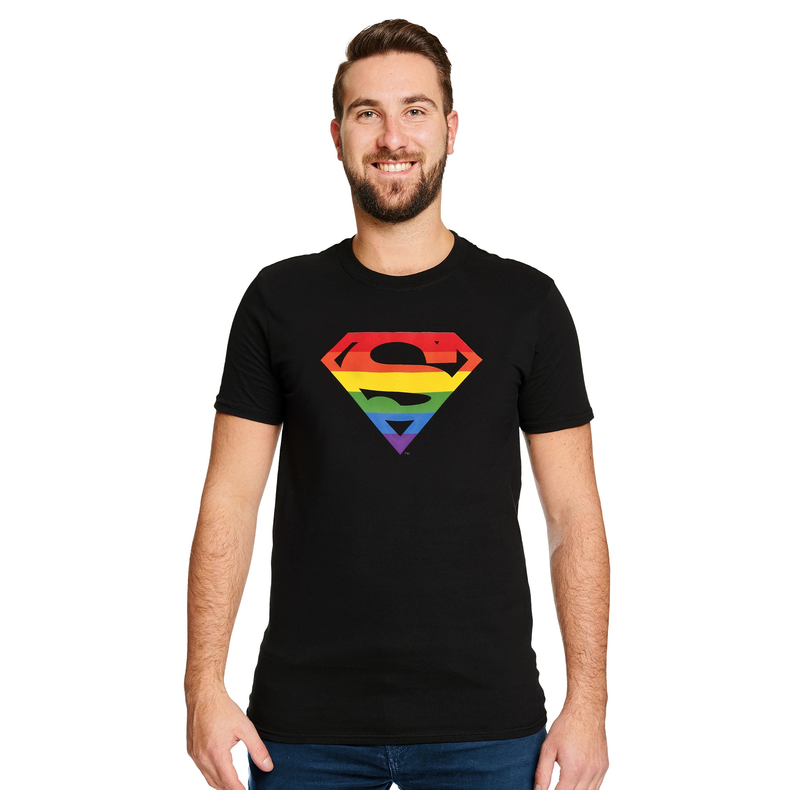 Zdjęcie produktu Superman - T-shirt z logo Pride, czarne