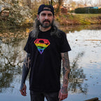Zdjęcie produktu Superman - T-shirt z logo Pride, czarne