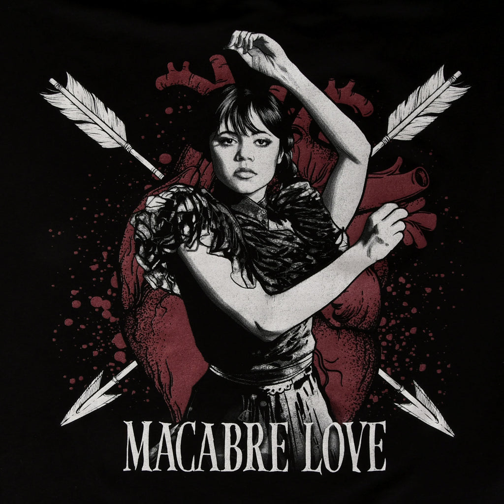 Zdjęcie produktu Wednesday - Koszulka Macabre Love z motylkowymi rękawami