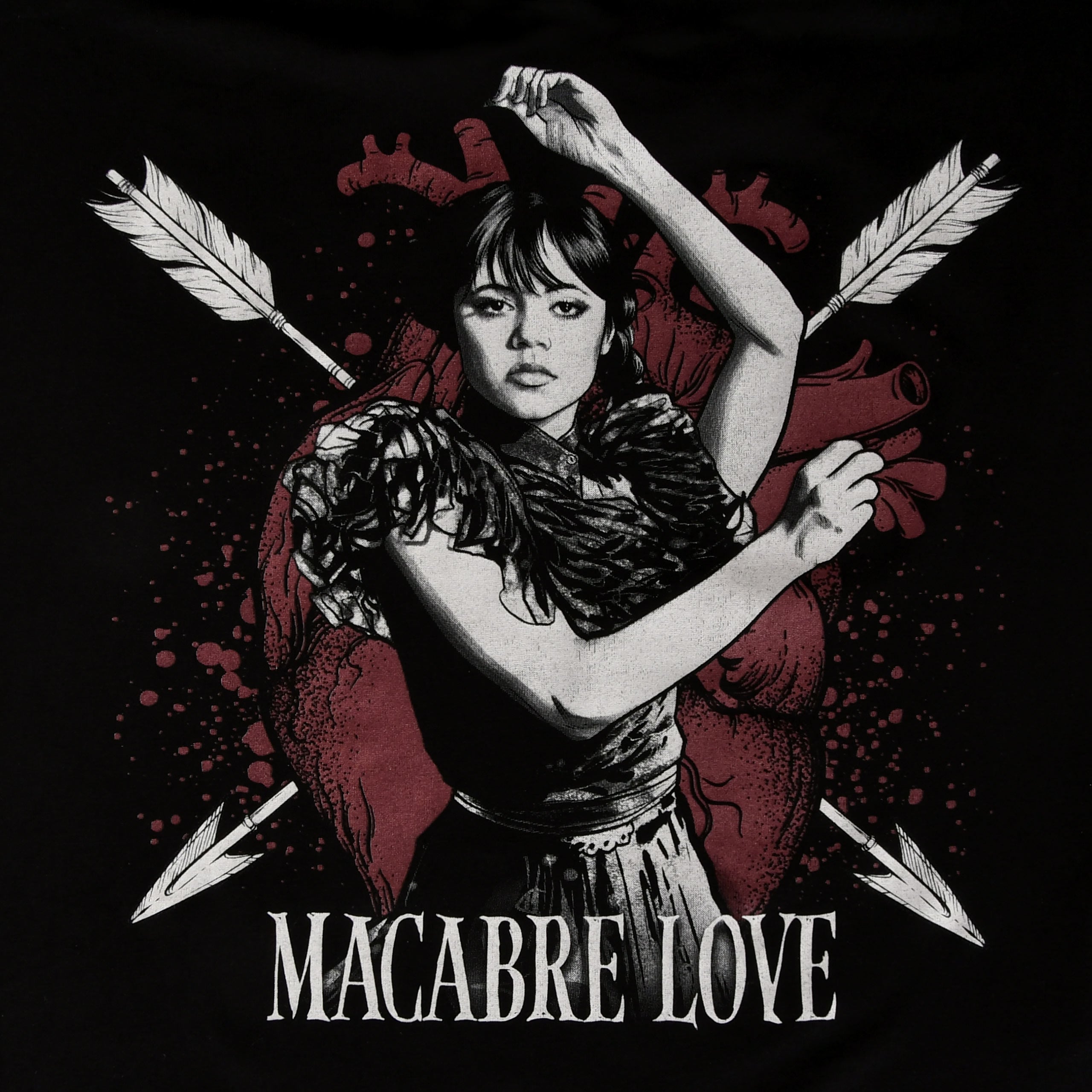 Zdjęcie produktu Wednesday - Koszulka Macabre Love z motylkowymi rękawami