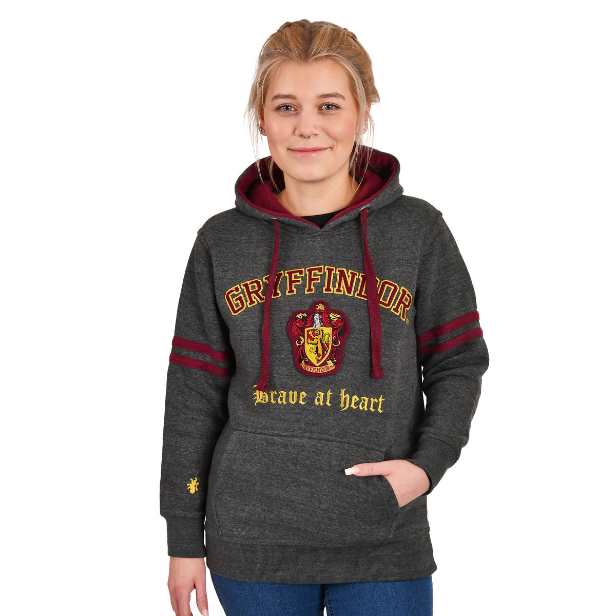 Zdjęcie produktu Harry Potter - Gryffindor Herb Premium Bluza z kapturem szara