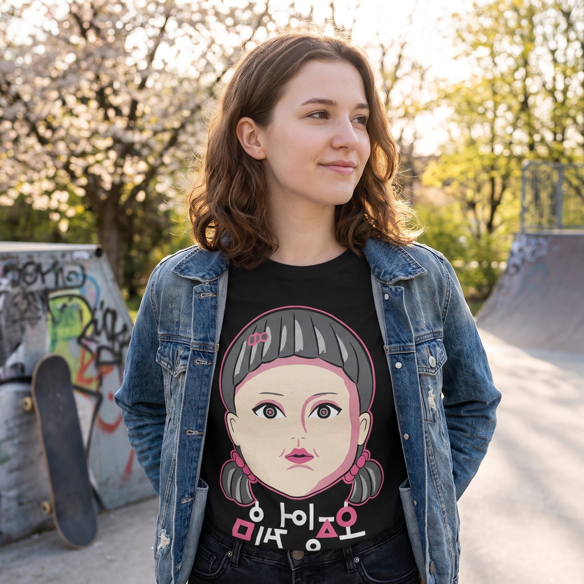Zdjęcie produktu Squid Game - Koszulka Young-Hee Doll czarna