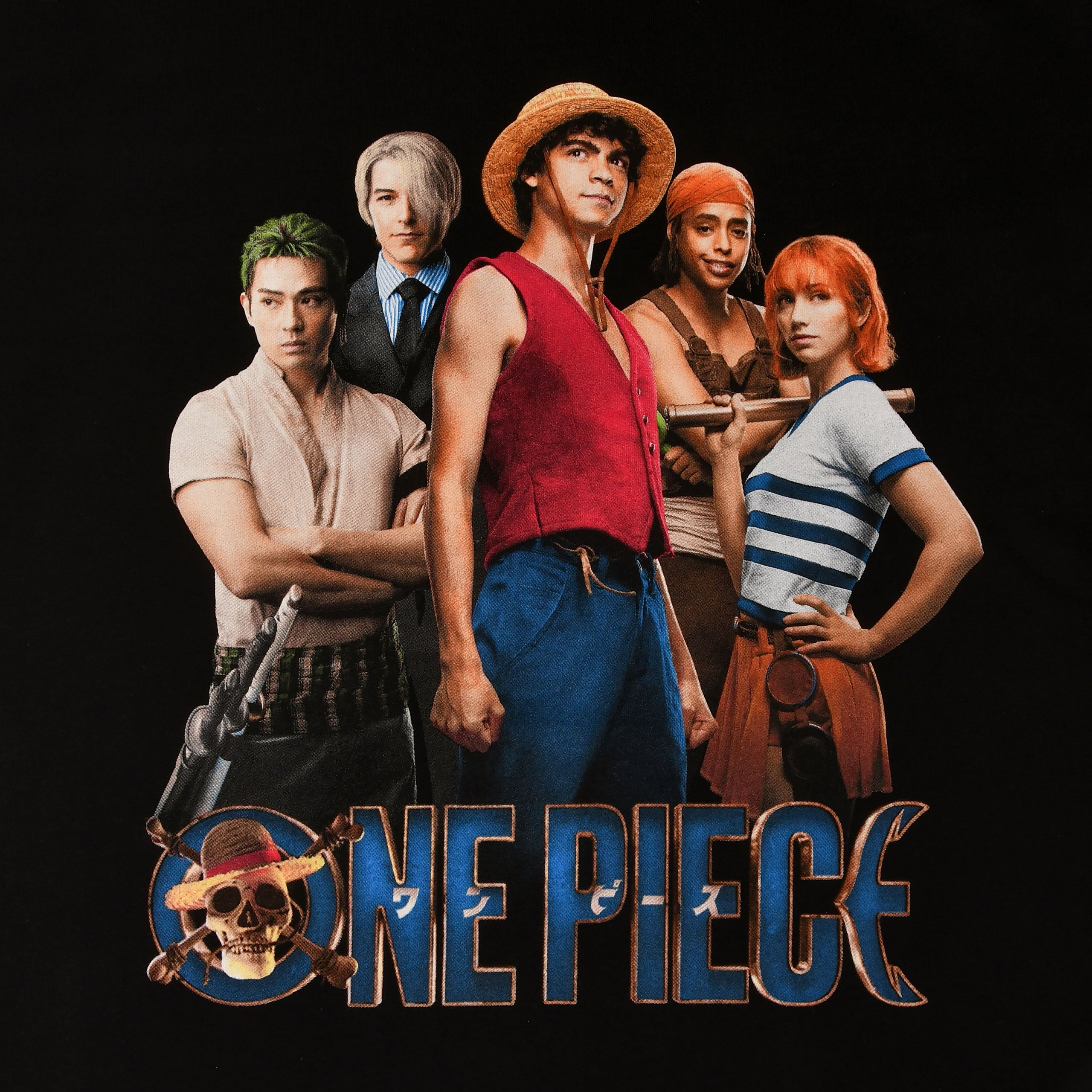 Zdjęcie produktu Czarna koszulka załogi Słomkowych Kapeluszy - One Piece