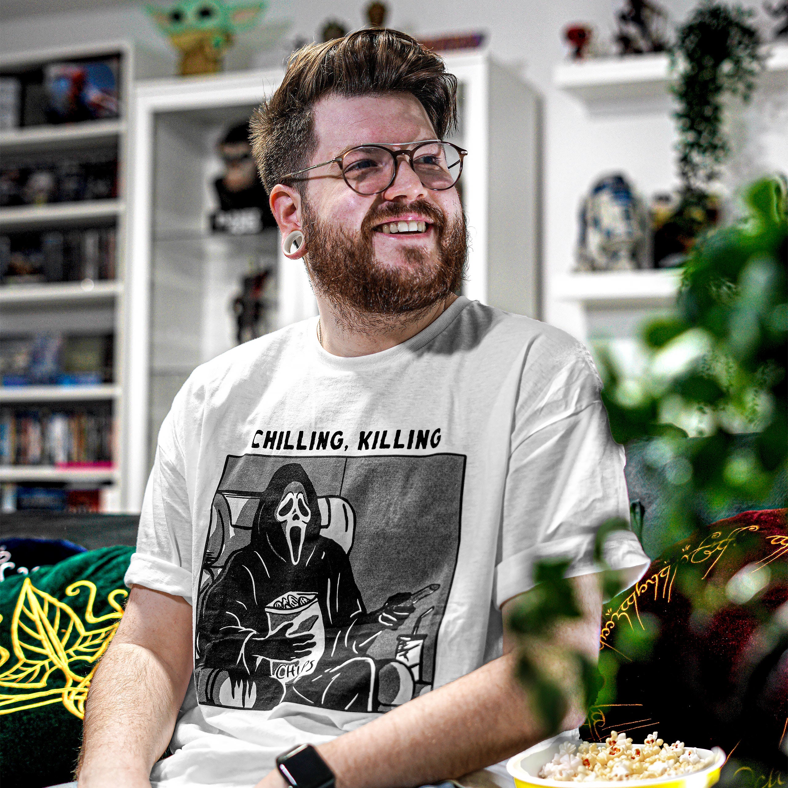 Zdjęcie produktu Ghost Face - Chilling, Killing T-Shirt biały