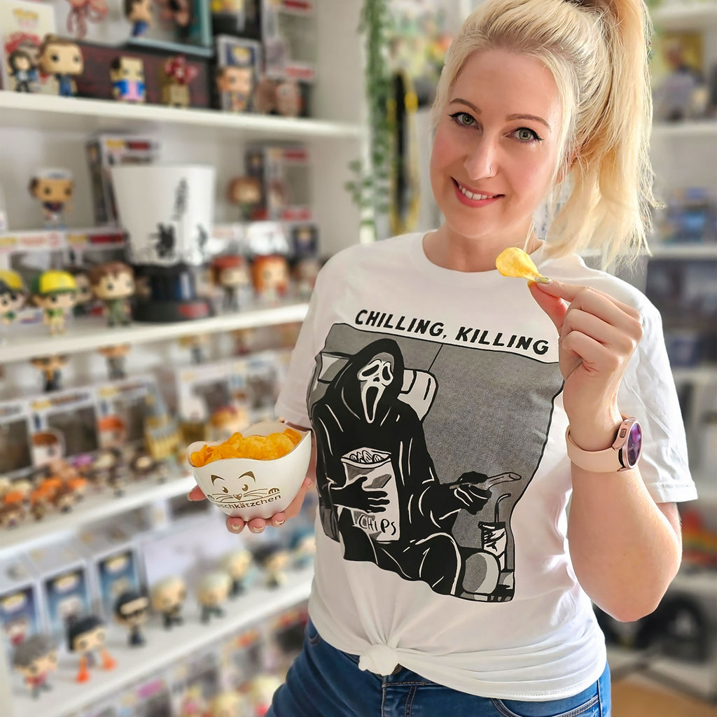 Zdjęcie produktu Ghost Face - Chilling, Killing T-Shirt biały