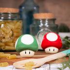 Product image Super Mario - Super Mushroom and 1 UP Mushroom Salt & Pepper Shakers