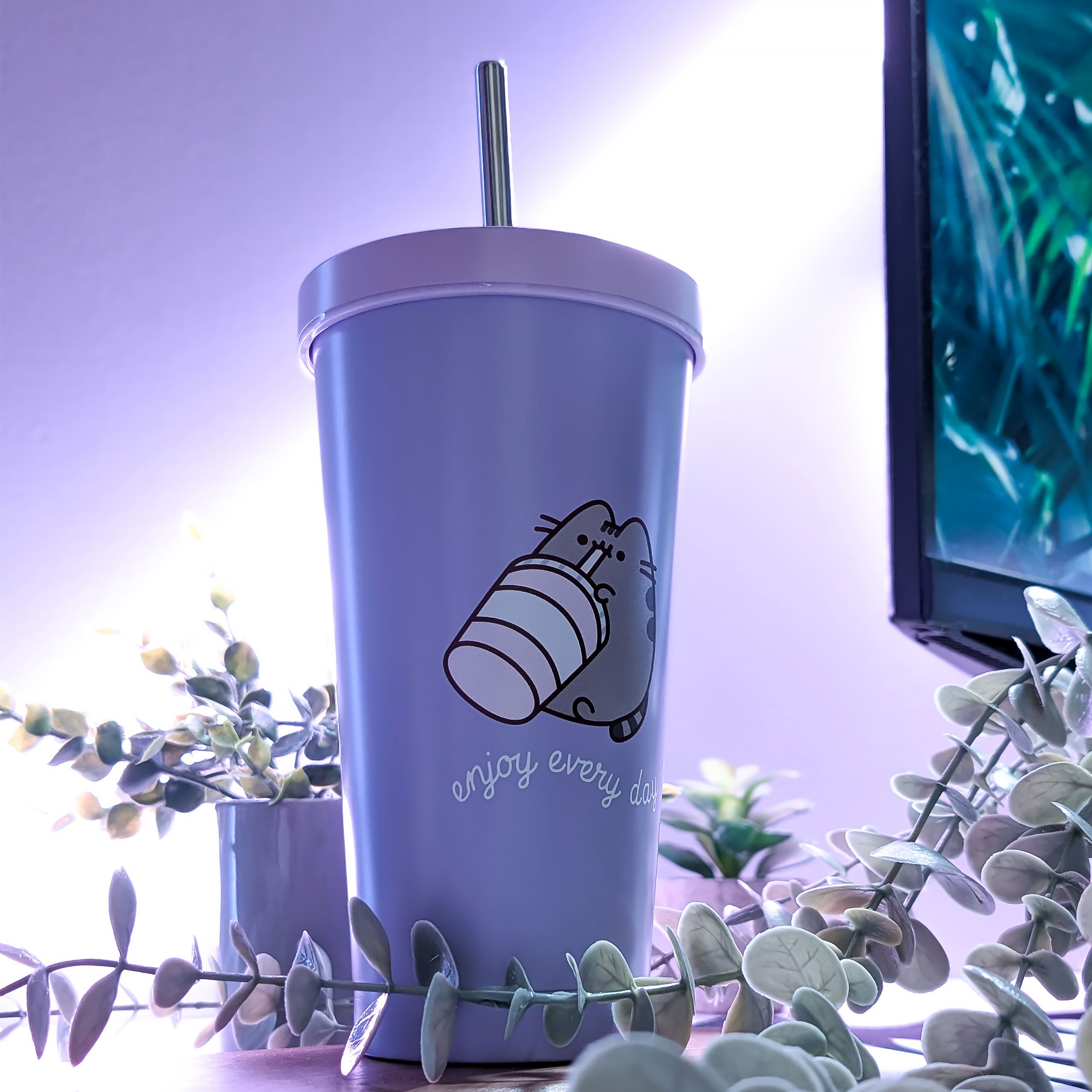 Zdjęcie produktu Pusheen - Kubek Enjoy Every Day ze słomką