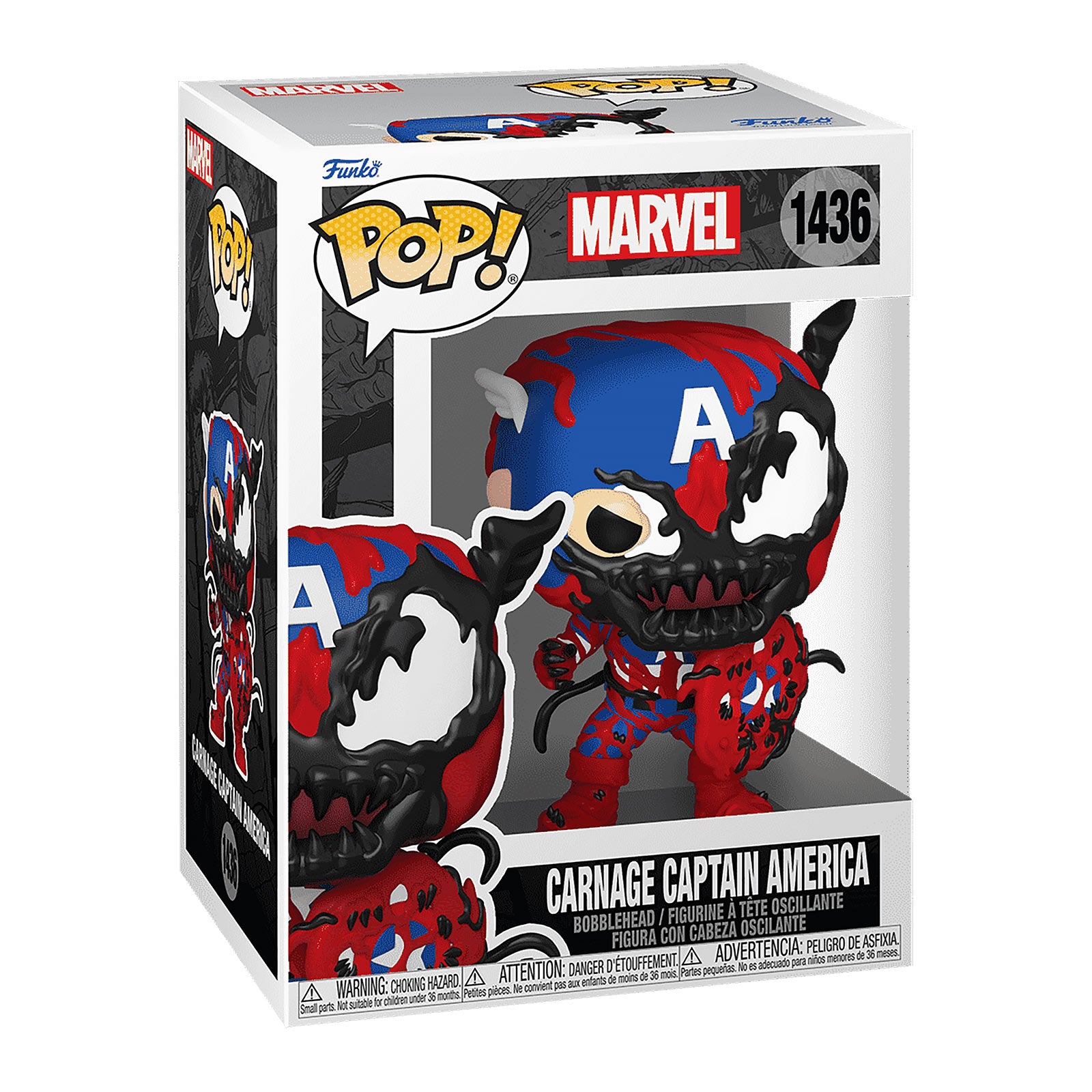 Zdjęcie produktu Marvel - Carnage Captain America​ Funko Pop figurka z ruchomą głową