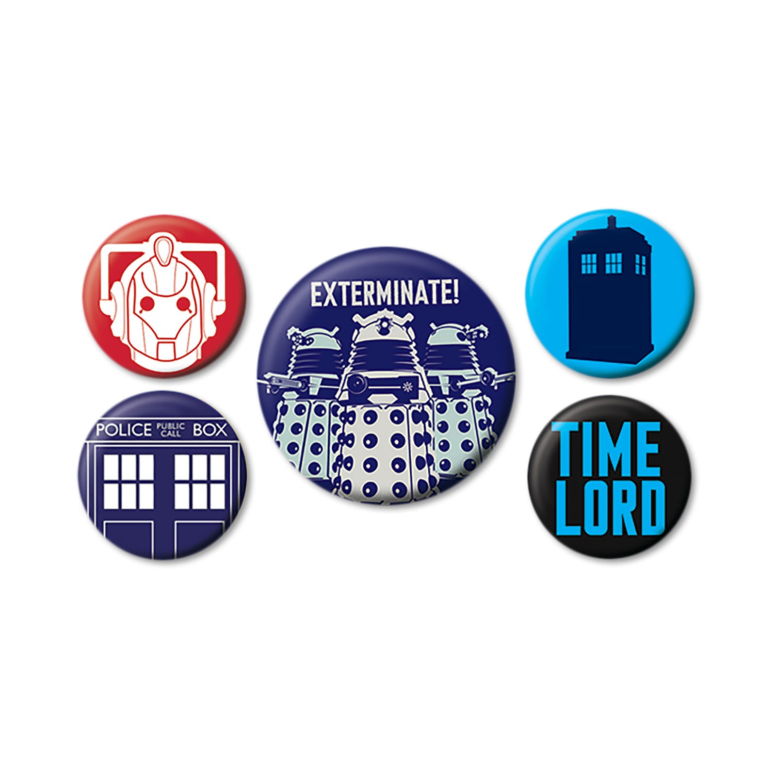 Product image Doctor Who - Exterminate Button 5-piece Set