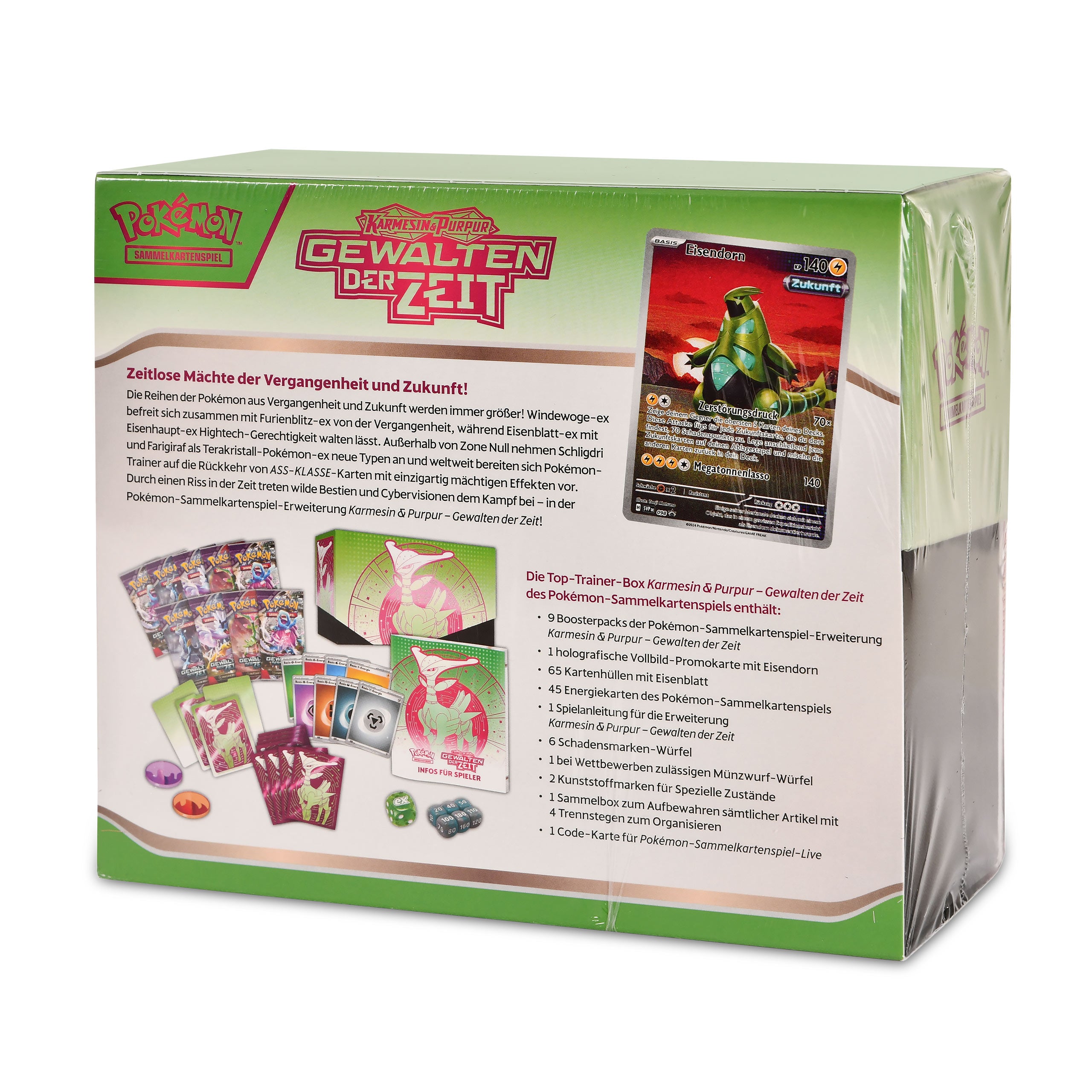 Zdjęcie produktu Pokemon - Szkarłat i Purpura Siły Czasu Żelazny Liść Top-Trener-Box