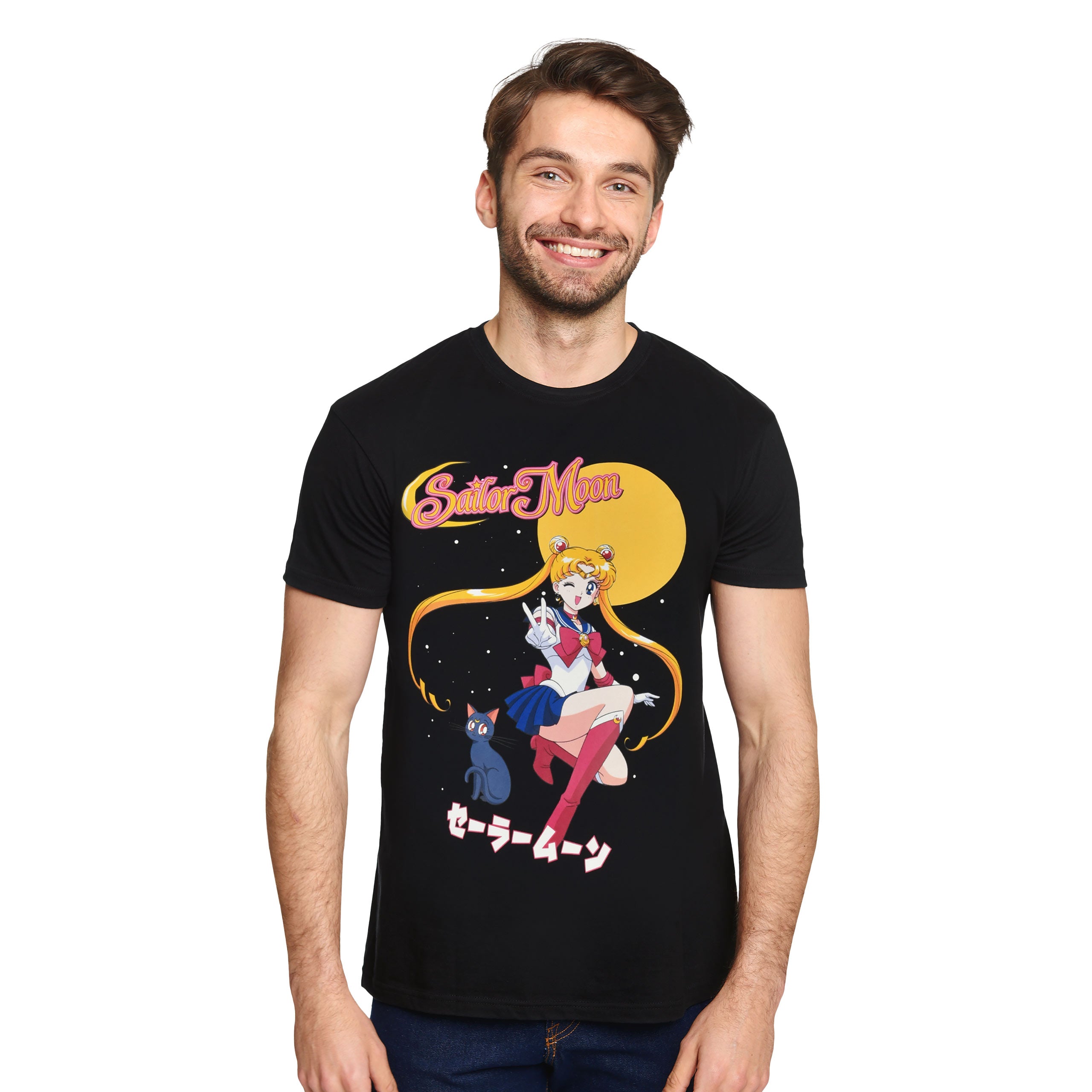 Zdjęcie produktu Sailor Moon z Luną T-Shirt czarne