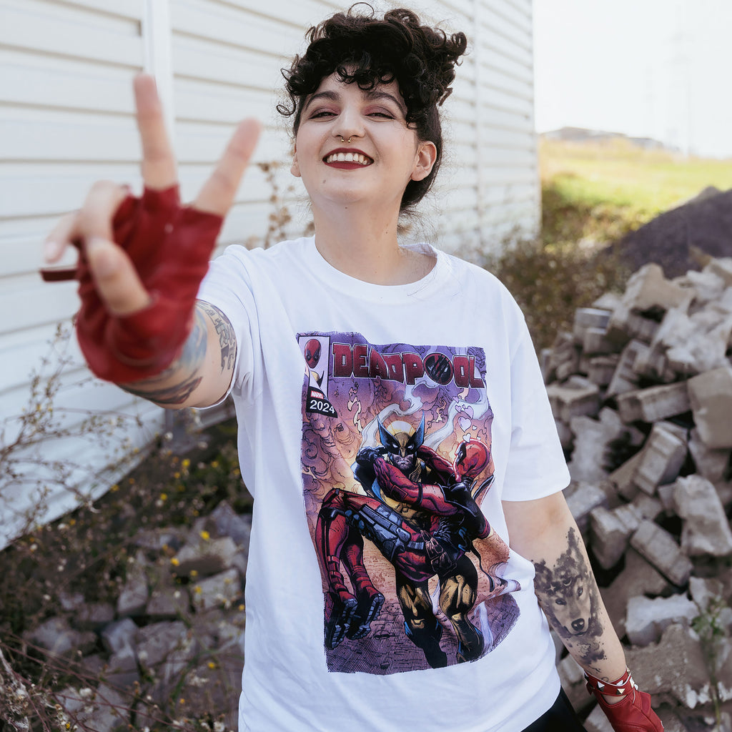 Zdjęcie produktu Deadpool i Wolverine Best Bubs Comics T-Shirt biały