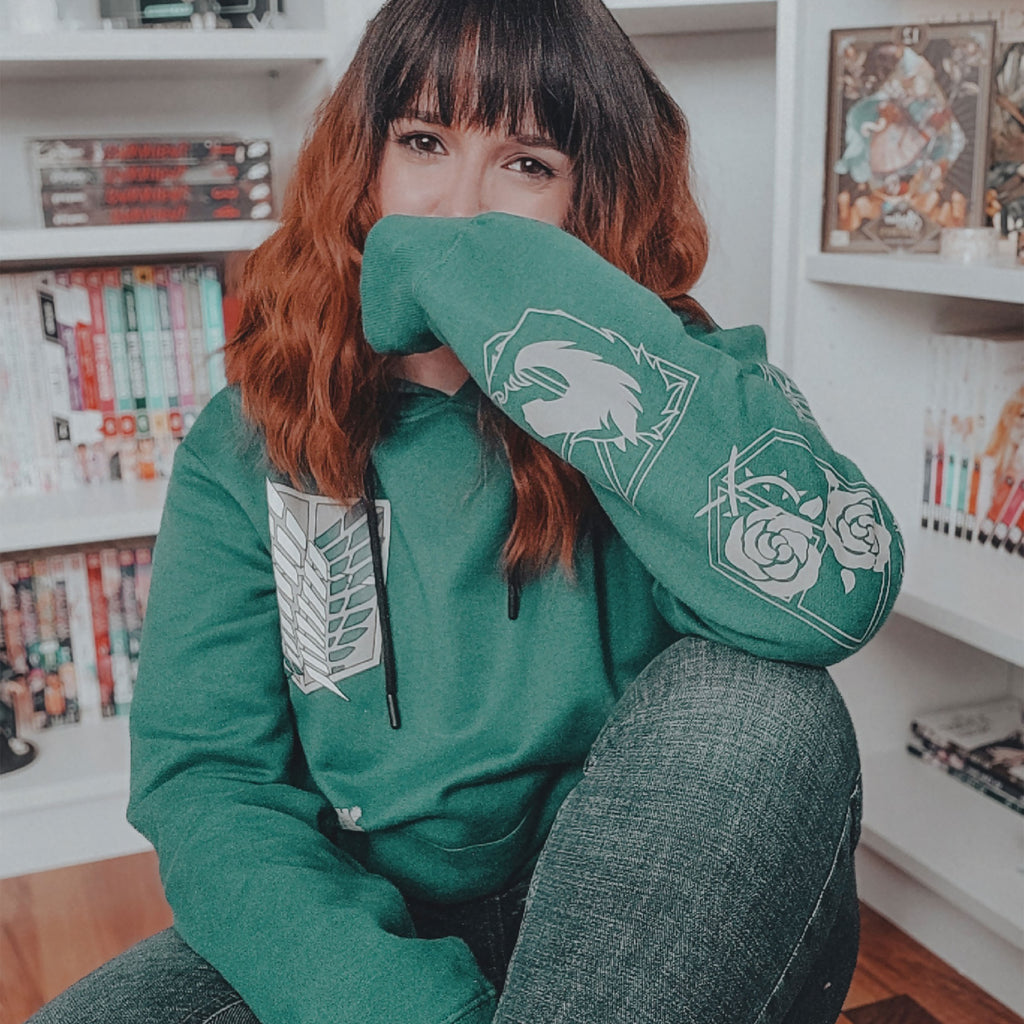 Zdjęcie produktu Bluza z kapturem Scout Symbol Military zielona - Attack on Titan