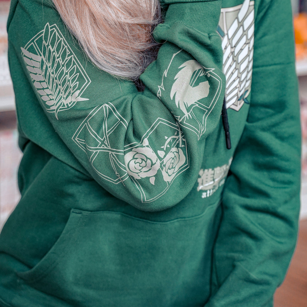 Zdjęcie produktu Bluza z kapturem Scout Symbol Military zielona - Attack on Titan