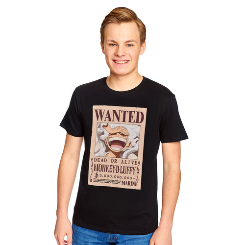Zdjęcie produktu One Piece: Gear 5 - Wanted Luffy T-Shirt czarne