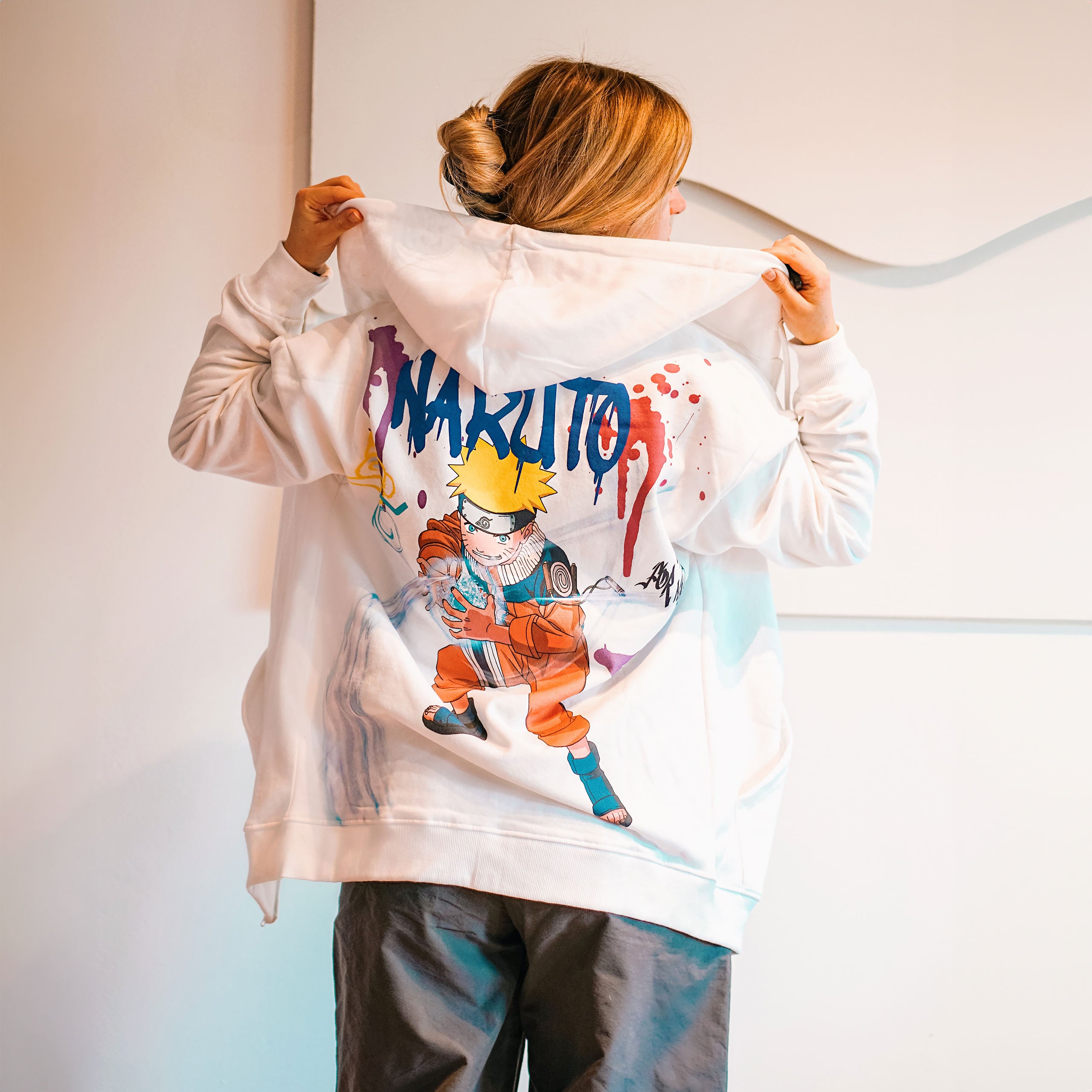 Zdjęcie produktu Naruto - Graffiti bluza z kapturem biała