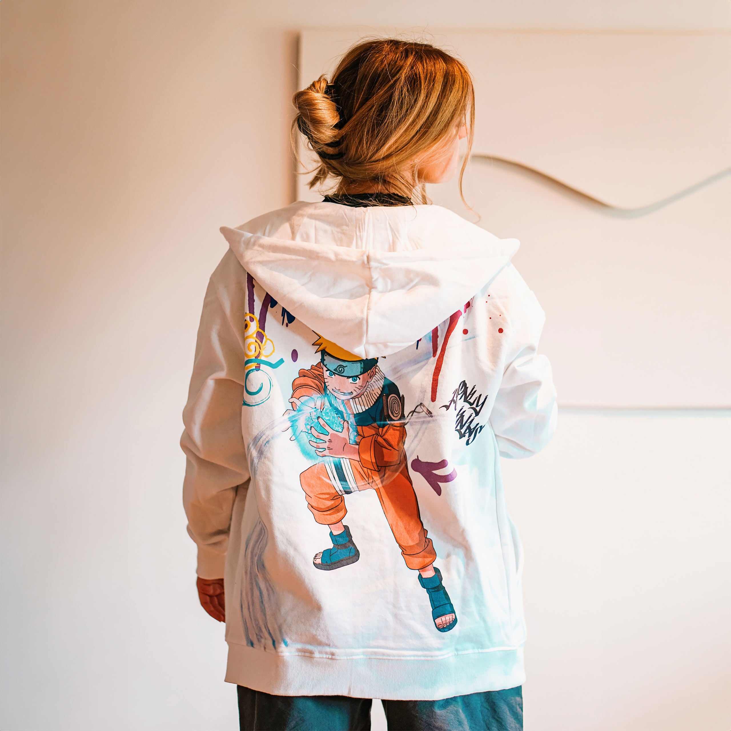 Zdjęcie produktu Naruto - Graffiti bluza z kapturem biała