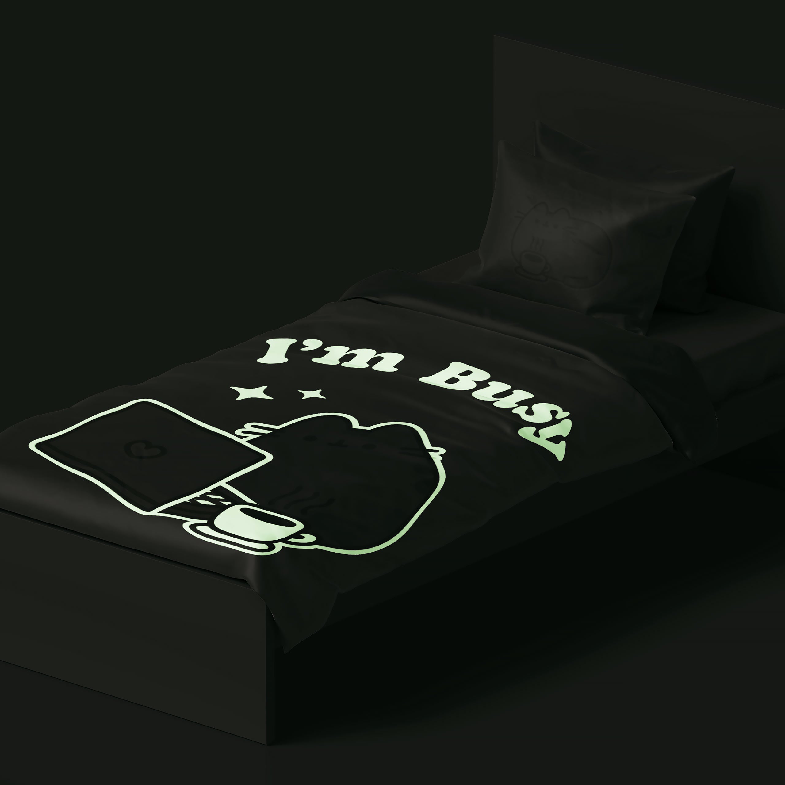 Zdjęcie produktu Pusheen - Dwustronna pościel z efektem świecenia w ciemności