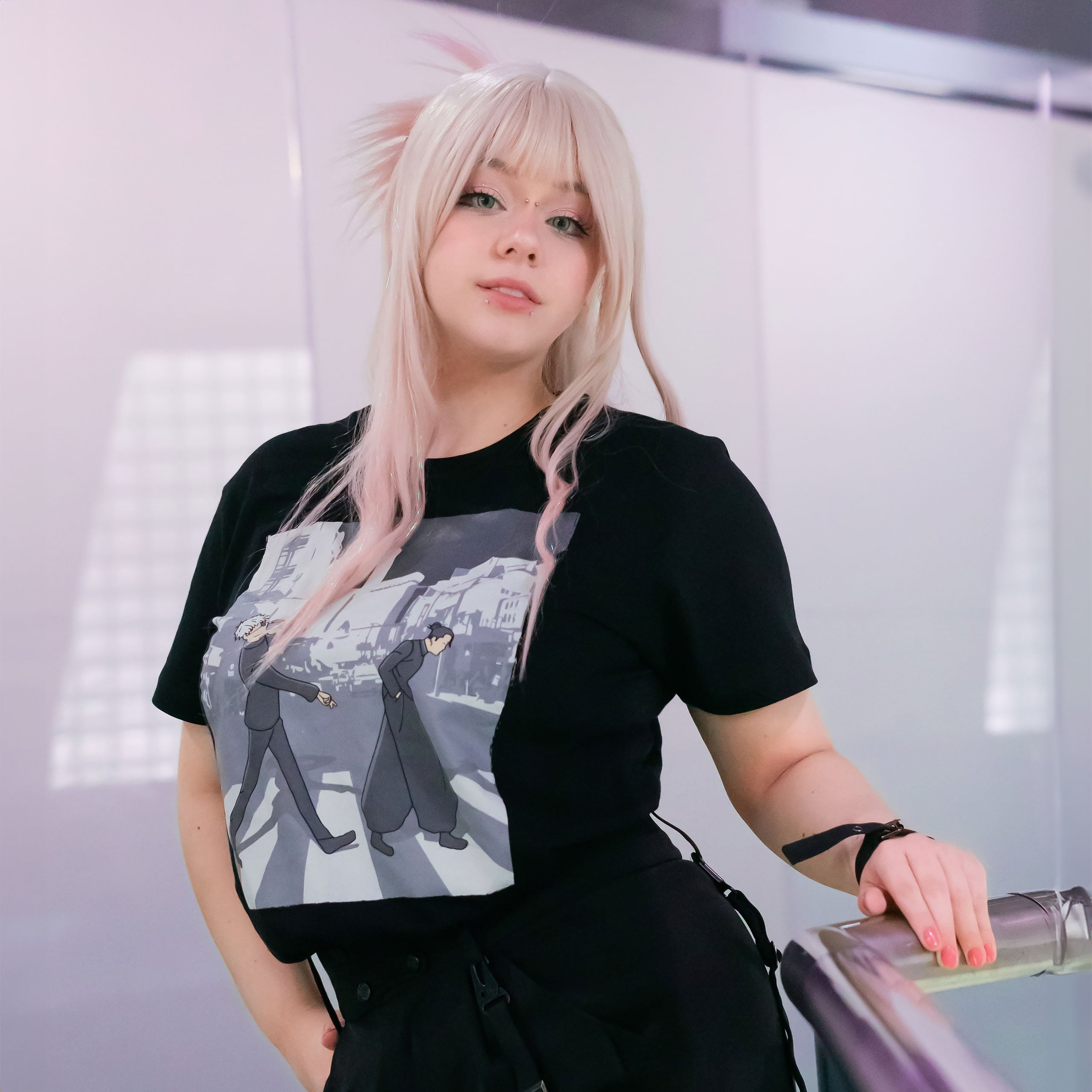 Zdjęcie produktu Crosswalk T-Shirt dla fanów Jujutsu Kaisen czarne