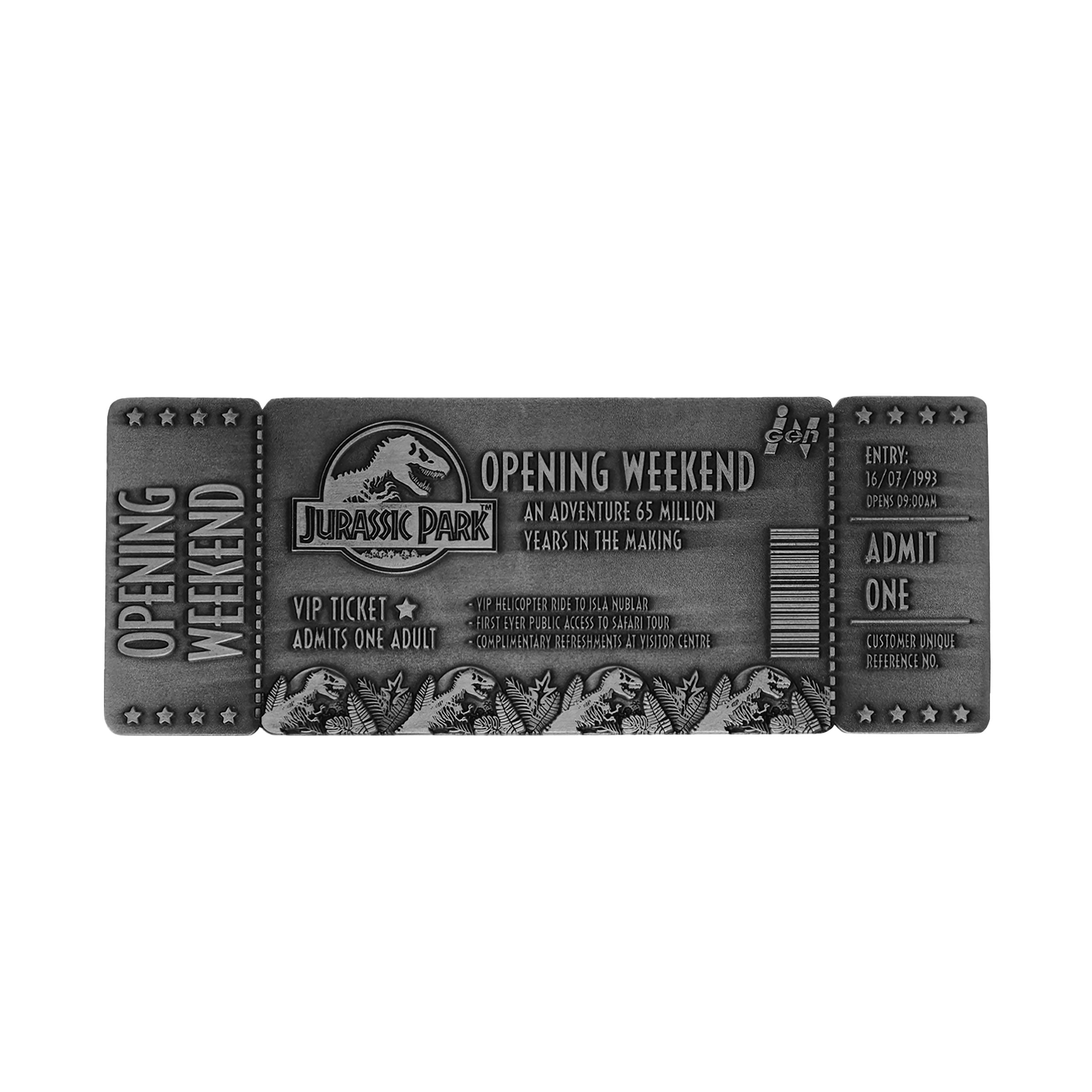 Zdjęcie produktu Jurassic Park - Replika biletu z weekendu otwarcia, limitowana