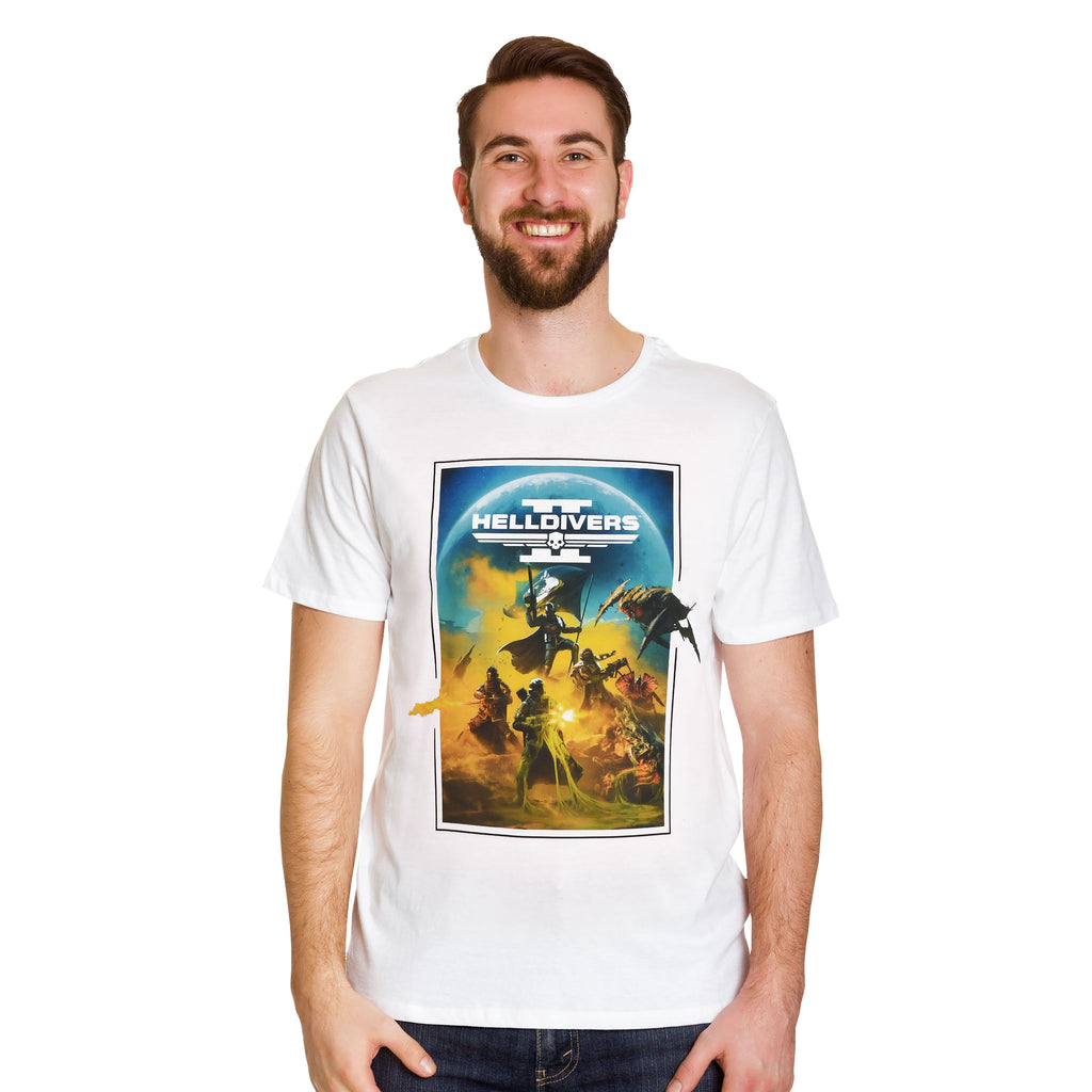 Zdjęcie produktu Helldivers 2 - Koszulka z grafiką kluczową biała