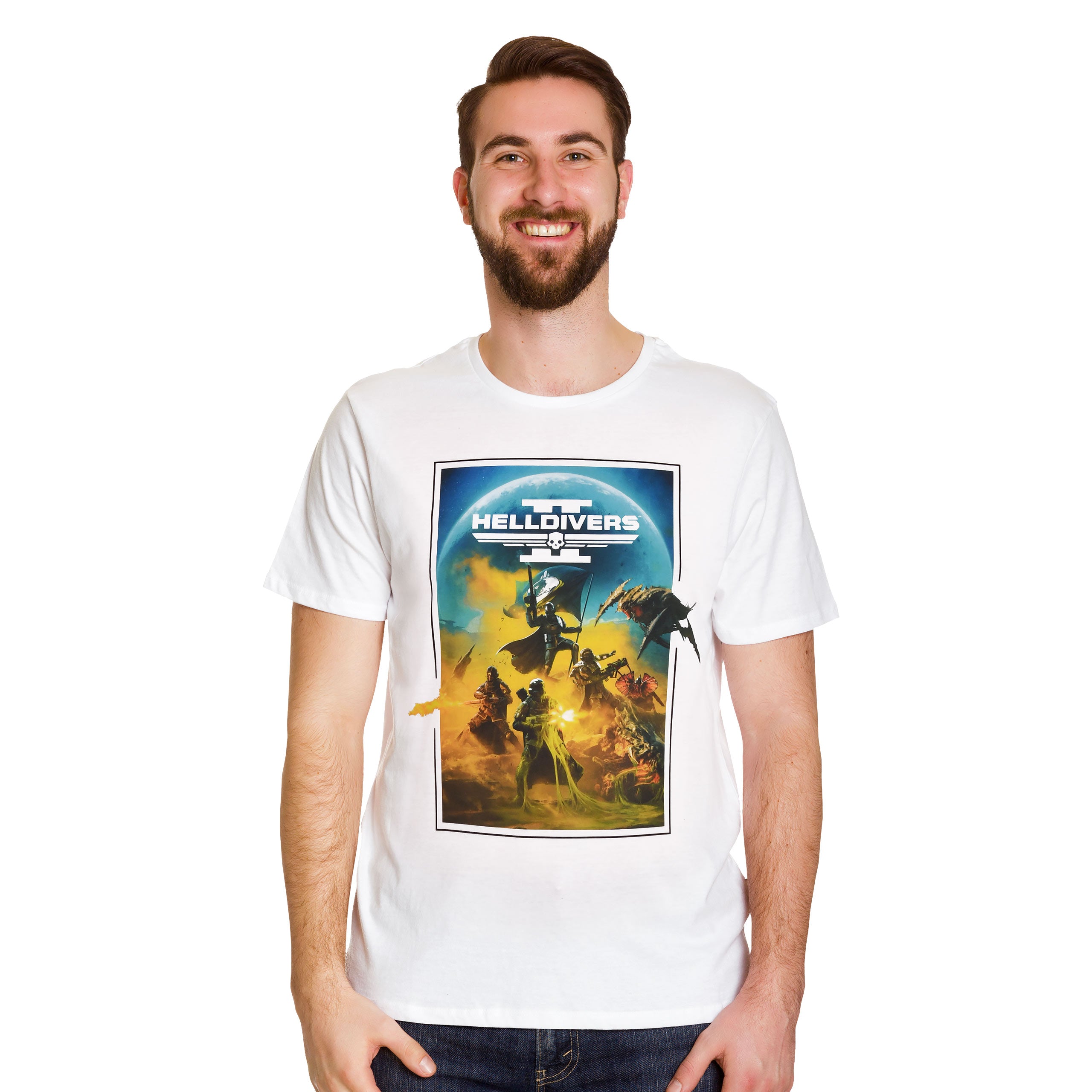 Zdjęcie produktu Helldivers 2 - Koszulka z grafiką kluczową biała