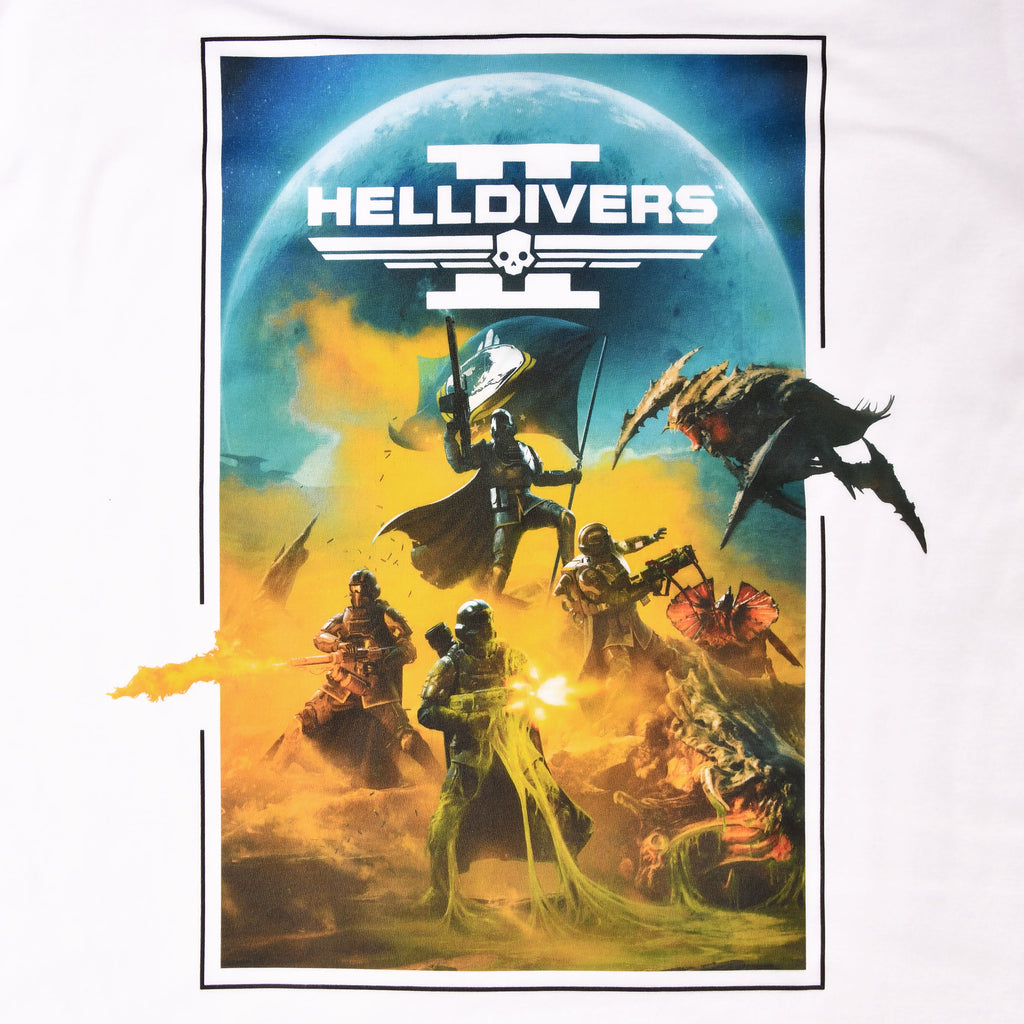 Zdjęcie produktu Helldivers 2 - Koszulka z grafiką kluczową biała