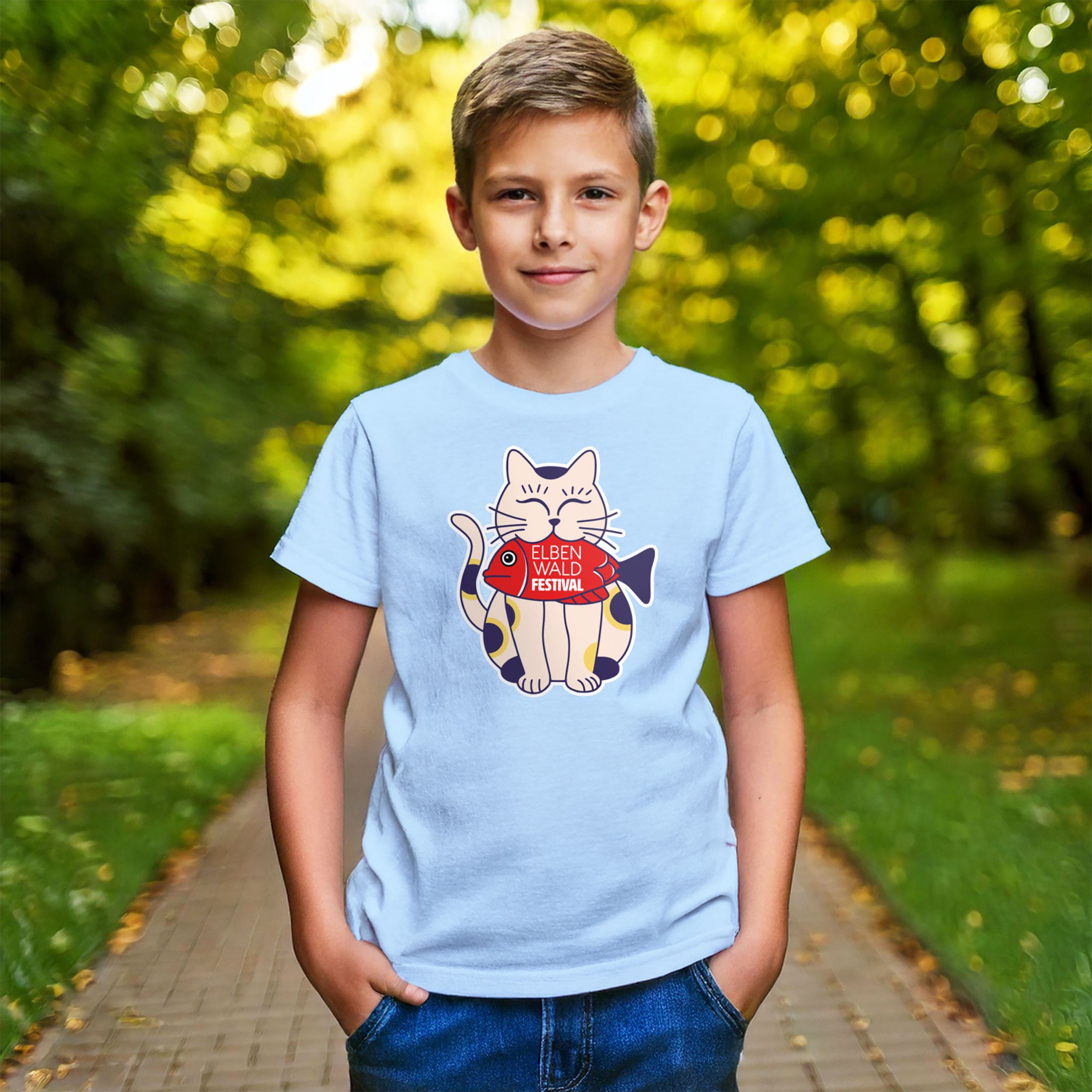 Zdjęcie produktu Elbenwald Festival Neko Koszulka dla dzieci niebieska
