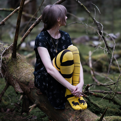 Zdjęcie produktu Harry Potter - Hufflepuff Overknee Skarpety 2-częściowy zestaw