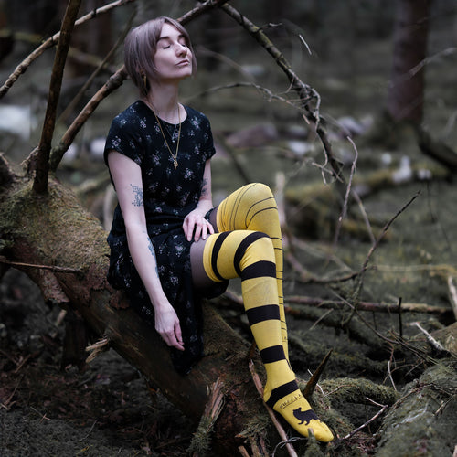 Zdjęcie produktu Harry Potter - Hufflepuff Overknee Skarpety 2-częściowy zestaw