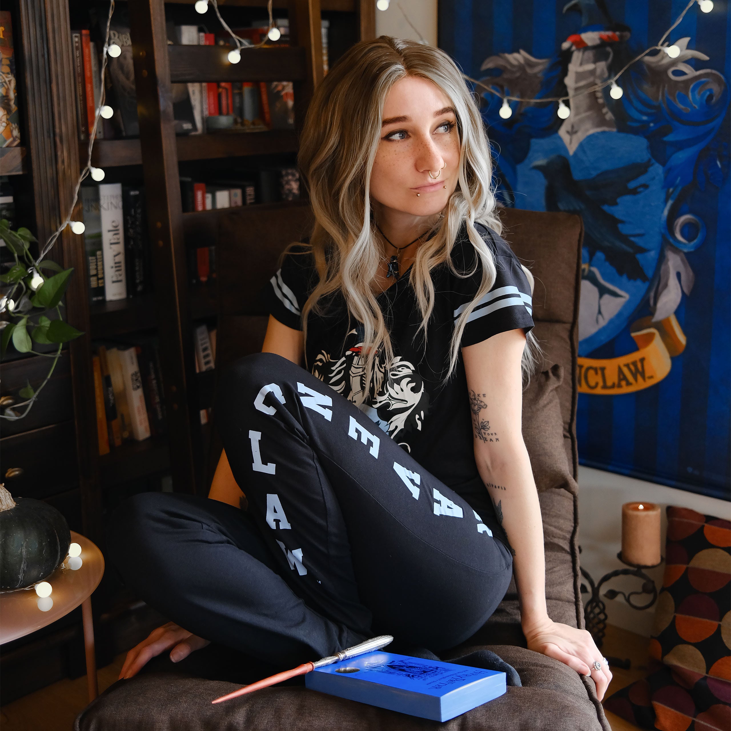 Zdjęcie produktu Piżama z herbem Ravenclaw czarna - Harry Potter