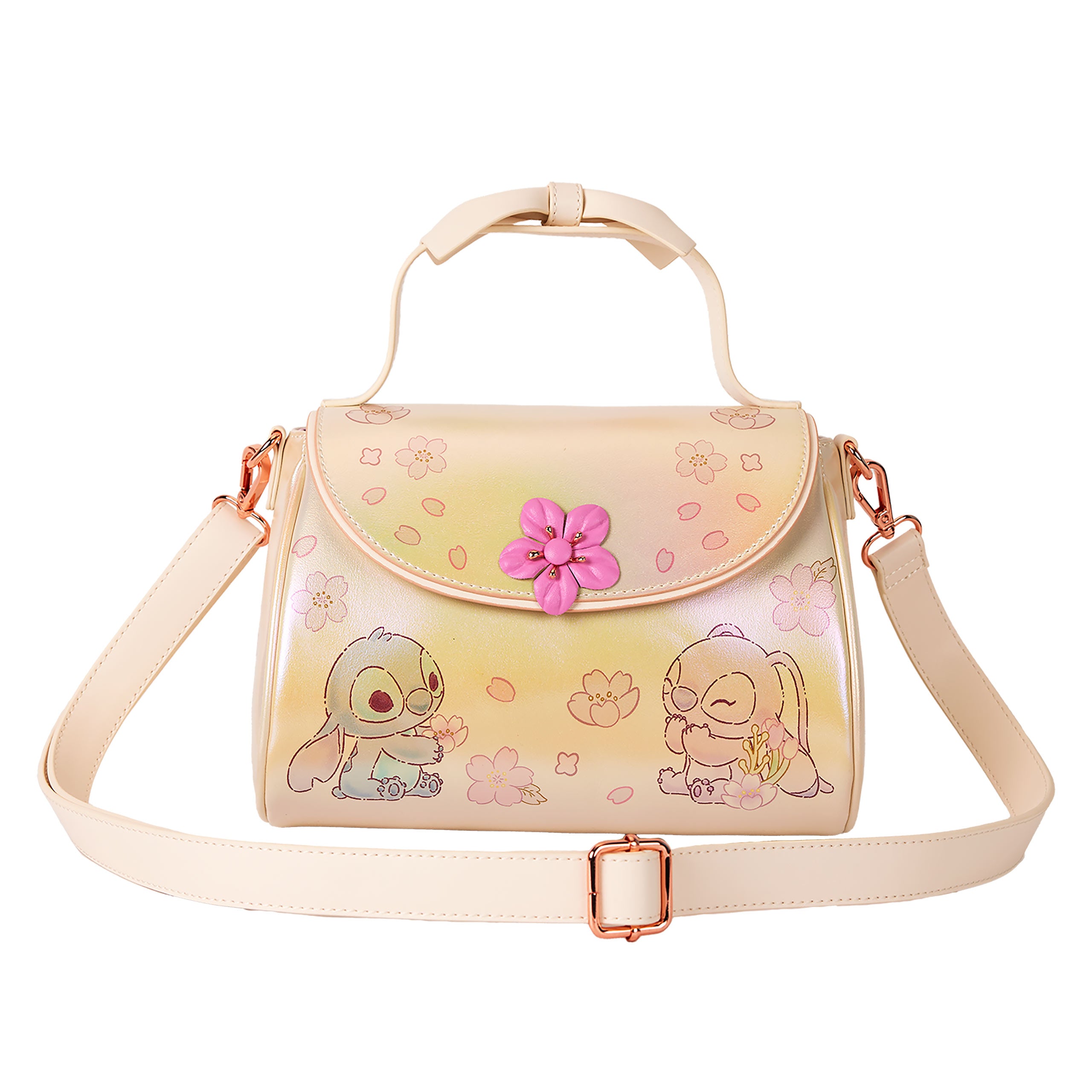 Zdjęcie produktu Lilo & Stitch - Torebka Angel i Stitch z kwiatowym motywem