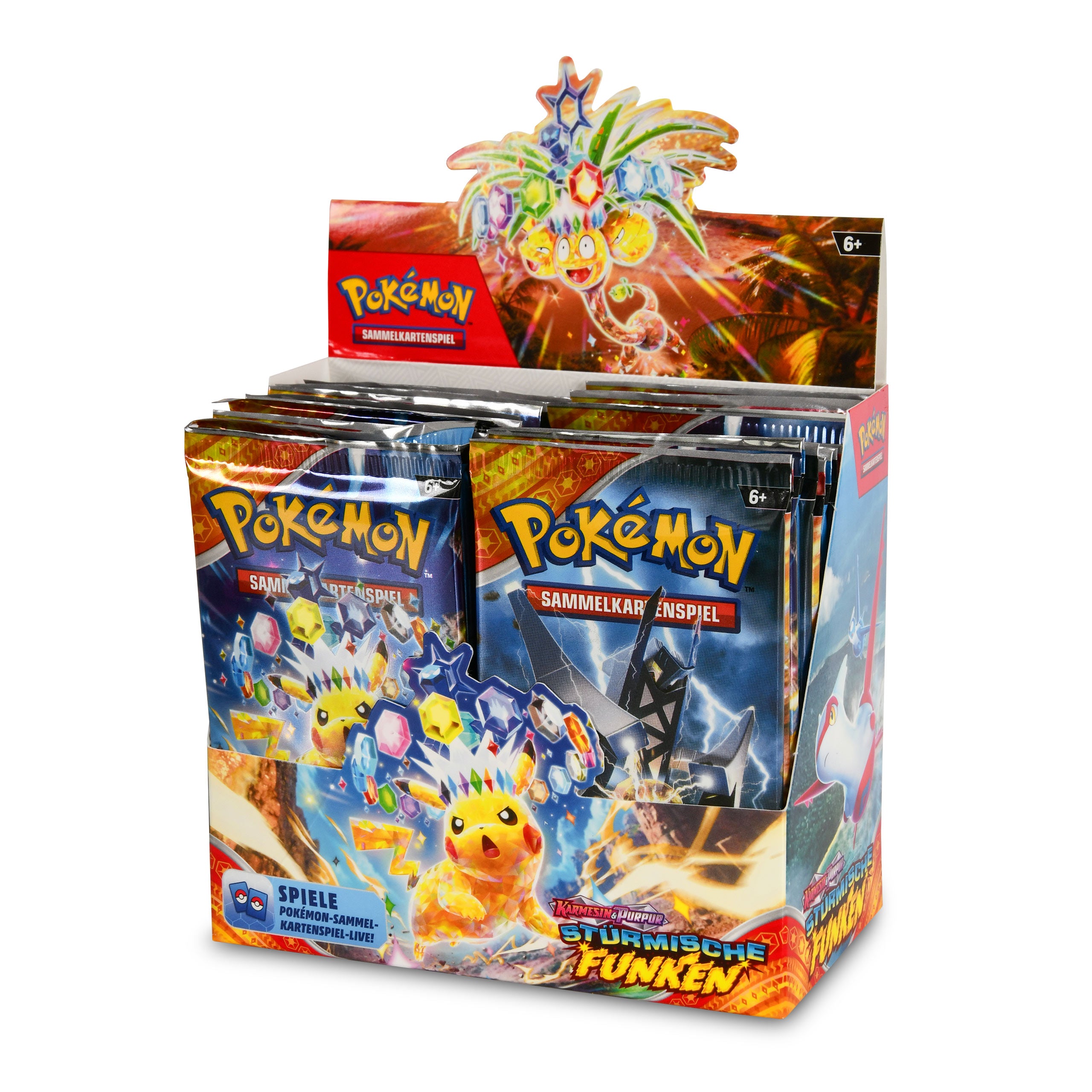 Zdjęcie produktu Pokemon - Karmazyn & Purpura Burzliwe Iskry Zestaw Boosterów Kart Kolekcjonerskich
