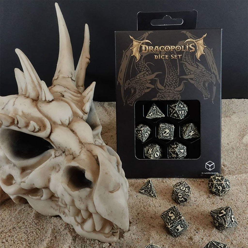 Zdjęcie produktu Dracopolis - Czarny Kieł Skandynawski Zestaw Kości 7-częściowy