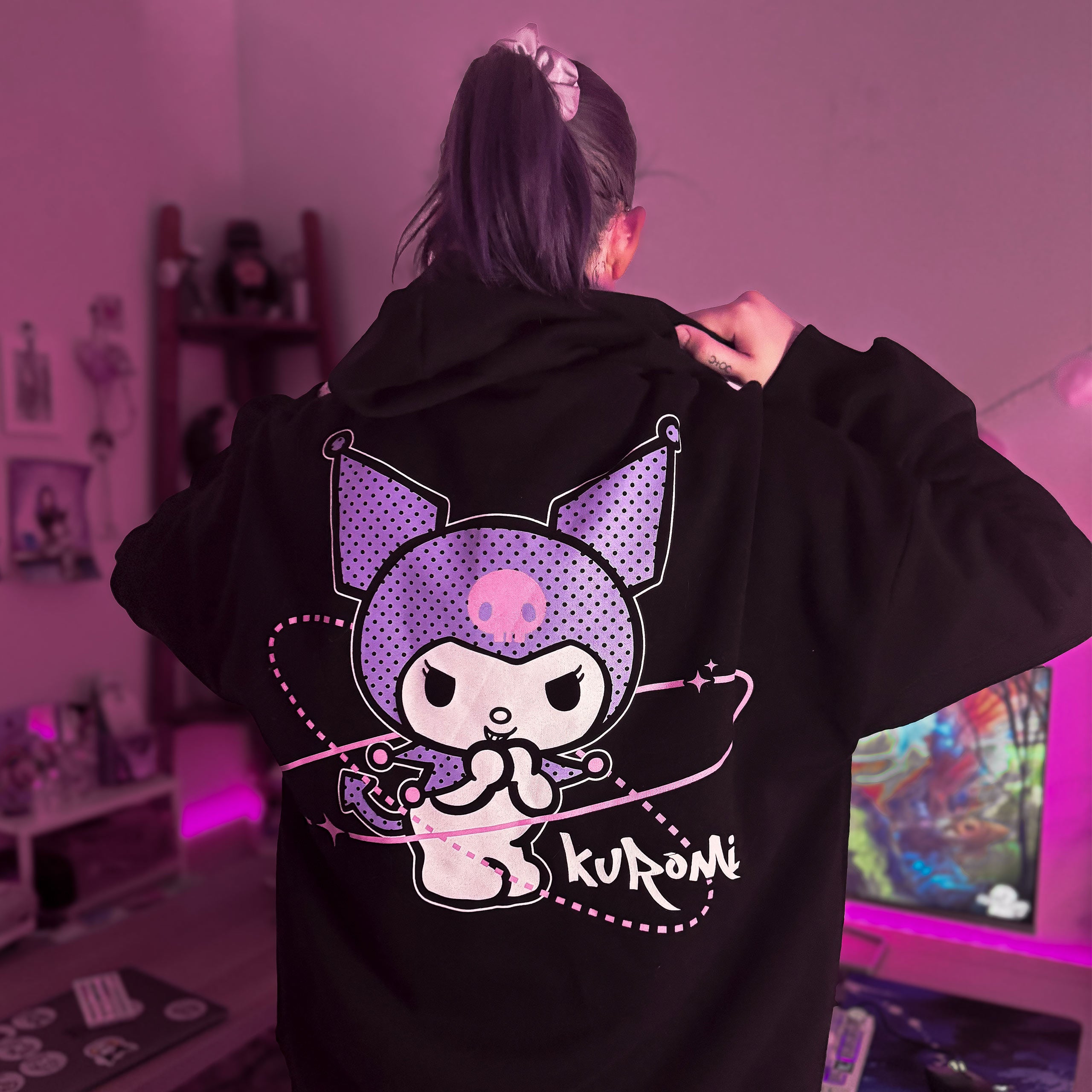 Zdjęcie produktu Sanrio - Kuromi Bluza z kapturem czarna