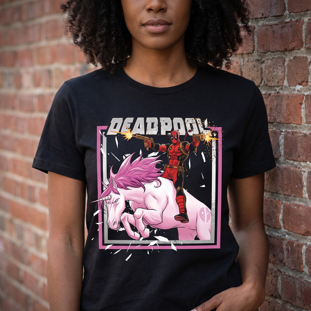 Zdjęcie produktu Deadpool - Koszulka Pink Unicorn Ride czarna