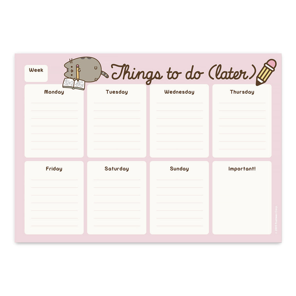 Product image Pusheen - Things To Do Later Weekly Planner