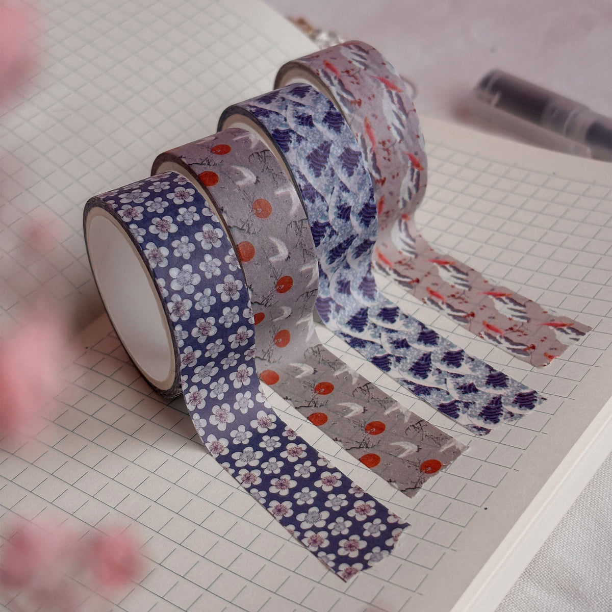 Product image The Great Wave off Kanagawa - Katsushika Hokusai Washi Tapes 4-piece Set