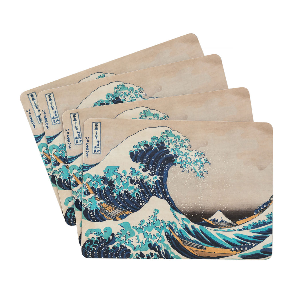Zdjęcie produktu Wielka fala w Kanagawie - Katsushika Hokusai zestaw 4 desek śniadaniowych