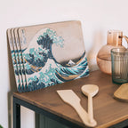 Zdjęcie produktu Wielka fala w Kanagawie - Katsushika Hokusai zestaw 4 desek śniadaniowych