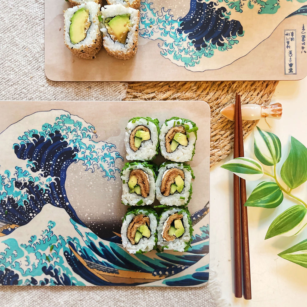 Zdjęcie produktu Wielka fala w Kanagawie - Katsushika Hokusai zestaw 4 desek śniadaniowych