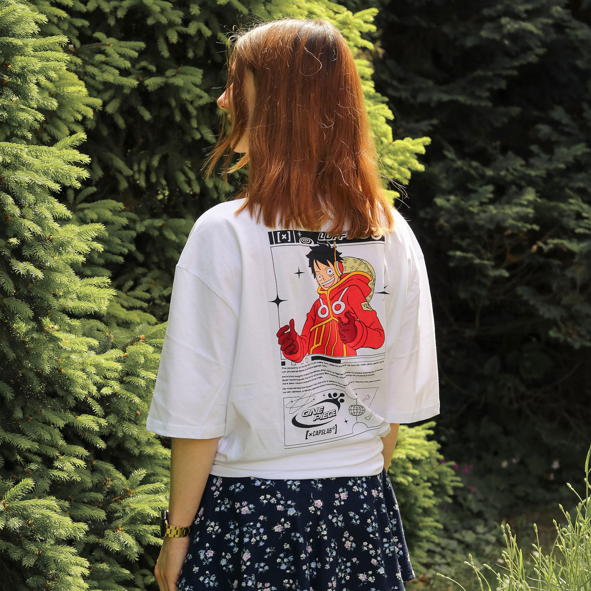 Zdjęcie produktu One Piece - Luffy Capslab Oversize T-Shirt biały