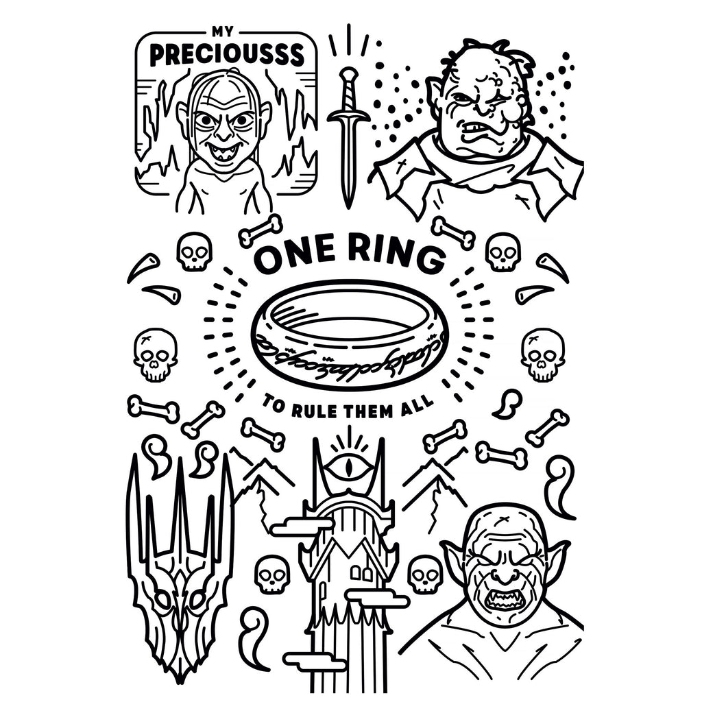 Product image The Lord of the Rings - The Fellowship Pencil Box 12-Piece Set with 2 Coloring Pages